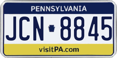 PA license plate JCN8845