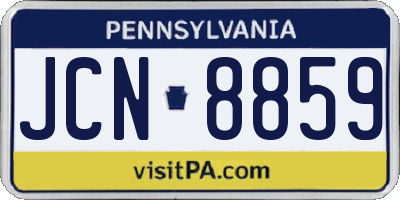 PA license plate JCN8859