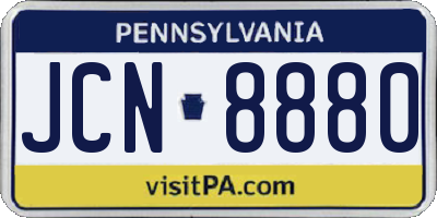 PA license plate JCN8880
