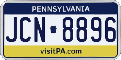 PA license plate JCN8896