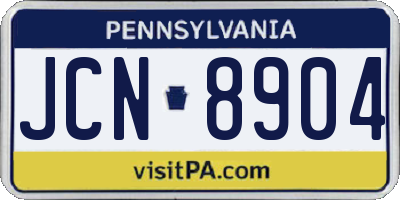 PA license plate JCN8904