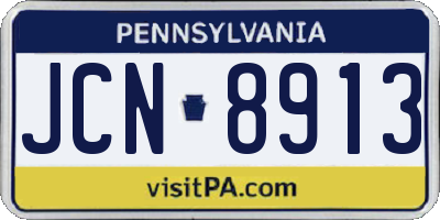 PA license plate JCN8913
