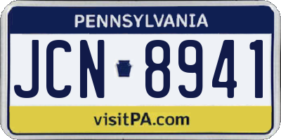 PA license plate JCN8941