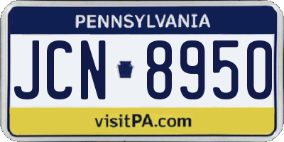 PA license plate JCN8950