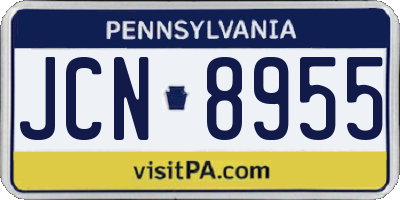 PA license plate JCN8955