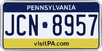 PA license plate JCN8957