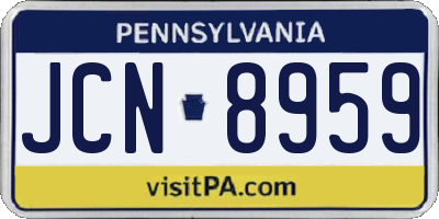 PA license plate JCN8959