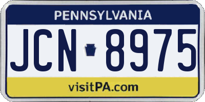 PA license plate JCN8975