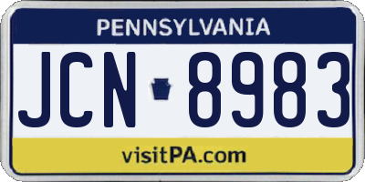 PA license plate JCN8983