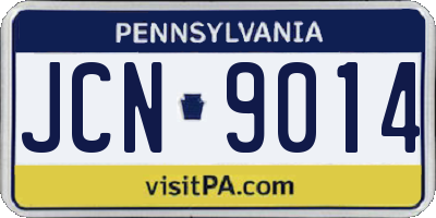 PA license plate JCN9014