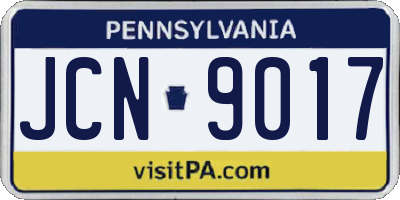 PA license plate JCN9017