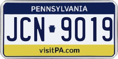 PA license plate JCN9019
