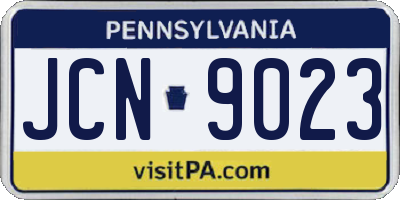 PA license plate JCN9023