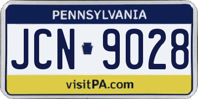 PA license plate JCN9028