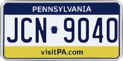 PA license plate JCN9040