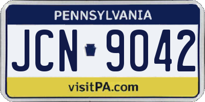 PA license plate JCN9042