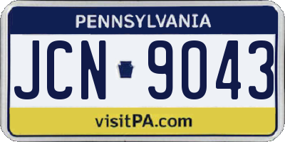 PA license plate JCN9043