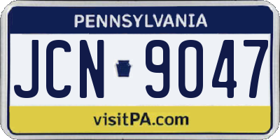 PA license plate JCN9047