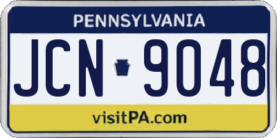PA license plate JCN9048