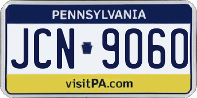 PA license plate JCN9060