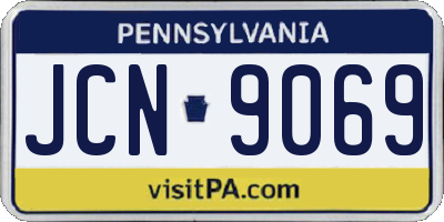 PA license plate JCN9069