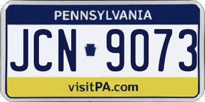 PA license plate JCN9073