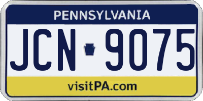 PA license plate JCN9075