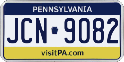 PA license plate JCN9082