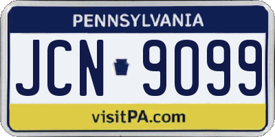 PA license plate JCN9099