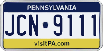 PA license plate JCN9111