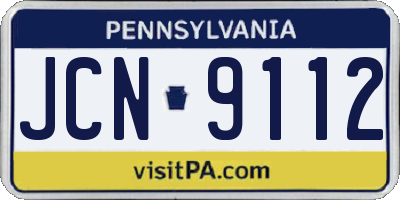 PA license plate JCN9112
