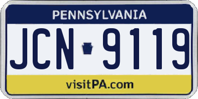PA license plate JCN9119