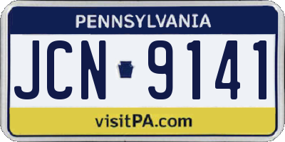 PA license plate JCN9141