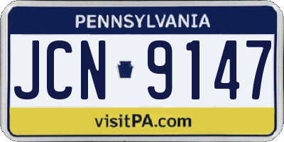 PA license plate JCN9147