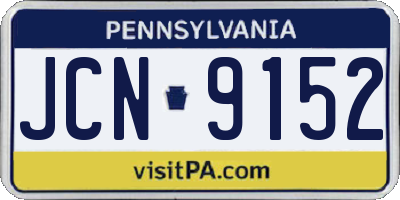 PA license plate JCN9152