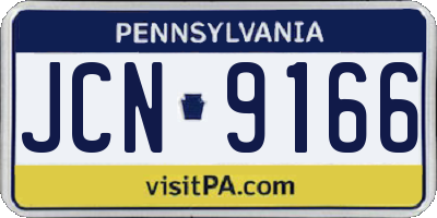 PA license plate JCN9166