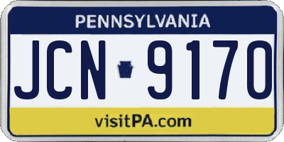 PA license plate JCN9170