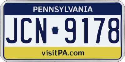 PA license plate JCN9178