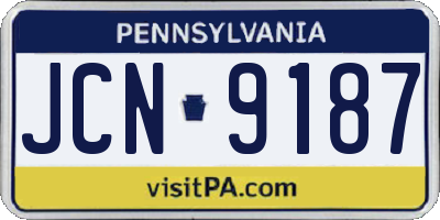 PA license plate JCN9187
