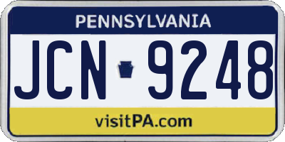 PA license plate JCN9248