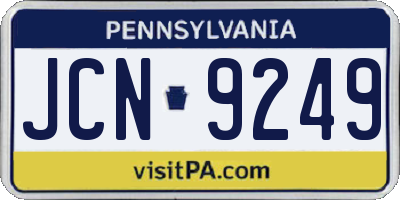 PA license plate JCN9249