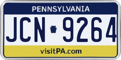 PA license plate JCN9264