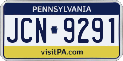 PA license plate JCN9291
