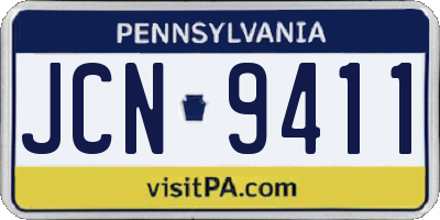 PA license plate JCN9411