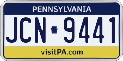 PA license plate JCN9441