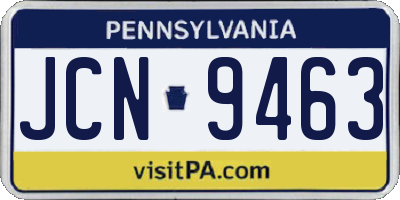 PA license plate JCN9463