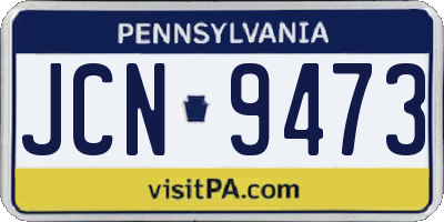 PA license plate JCN9473