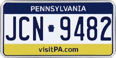 PA license plate JCN9482