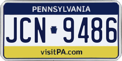 PA license plate JCN9486