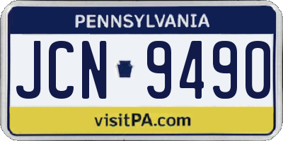 PA license plate JCN9490